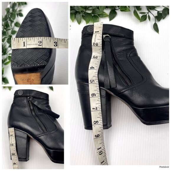Acne Studios 'Track' block heel platform Black Ankle Boots 6.5 - Picture 9 of 14